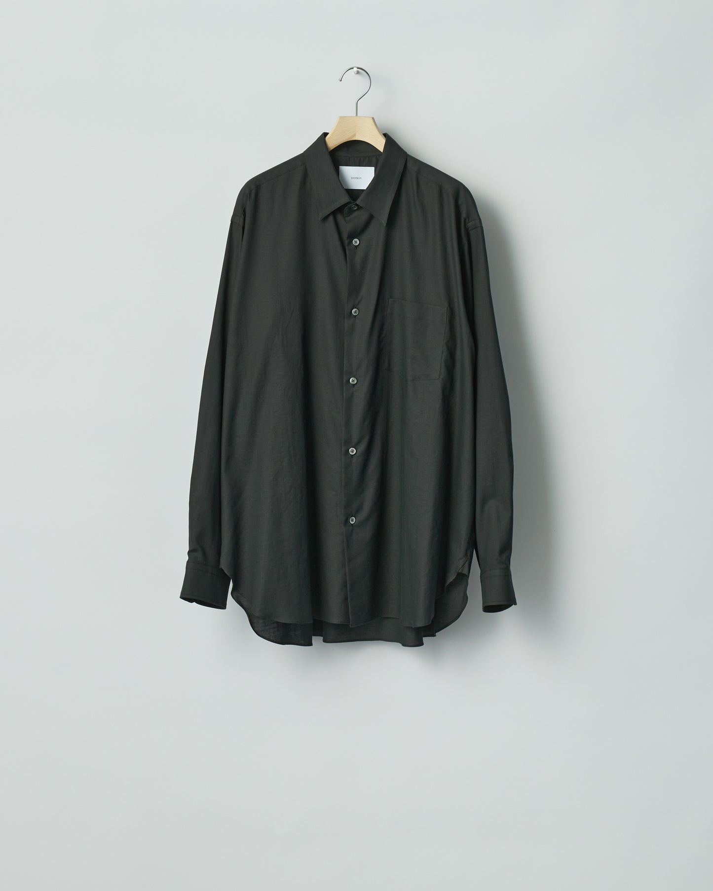 ssstein COTTON SILK OVERSIZED REGULAR COLLAR SHIRT