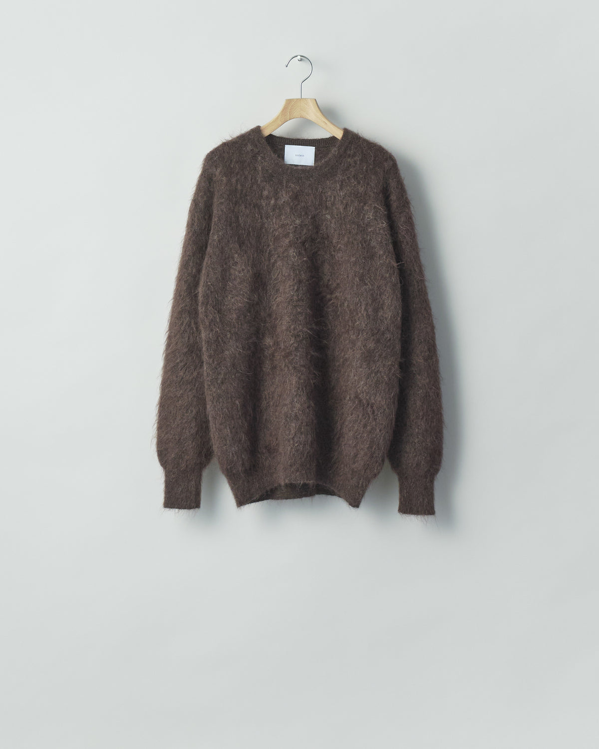 ssstein BROWN KID MOHAIR KNIT CREW NECK LS