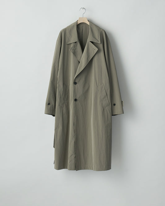 SSSTEIN TAUPE WINDPROOF NYLON DOUBLEBREASTED COAT