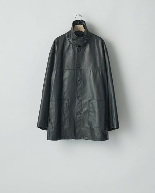 SSSTEIN BLACK LEATHER CAR COAT