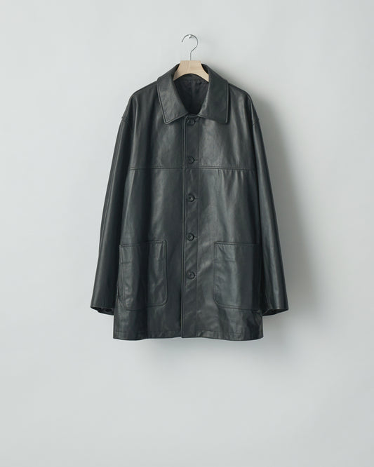 SSSTEIN BLACK LEATHER CAR COAT