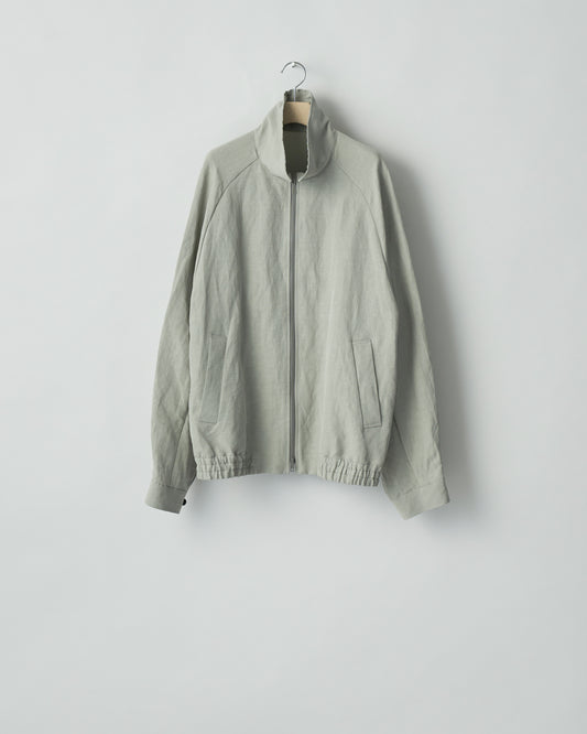 SSSTEIN BEIGE GREY POPLIN ZIP UP JACKET
