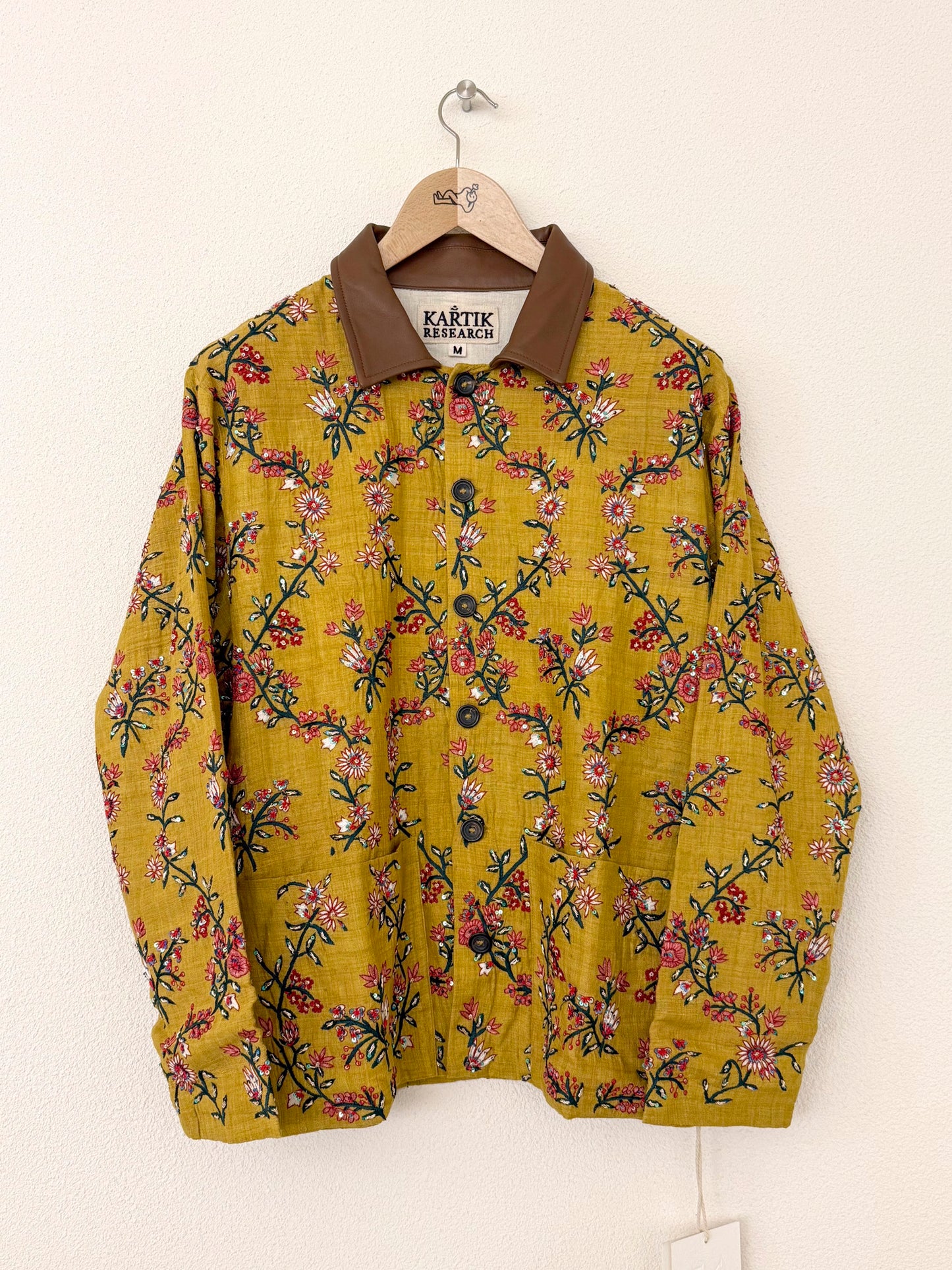 KARTIK RESEARCH CHINTZ EMBROIDERED SILK CHORE JACKET