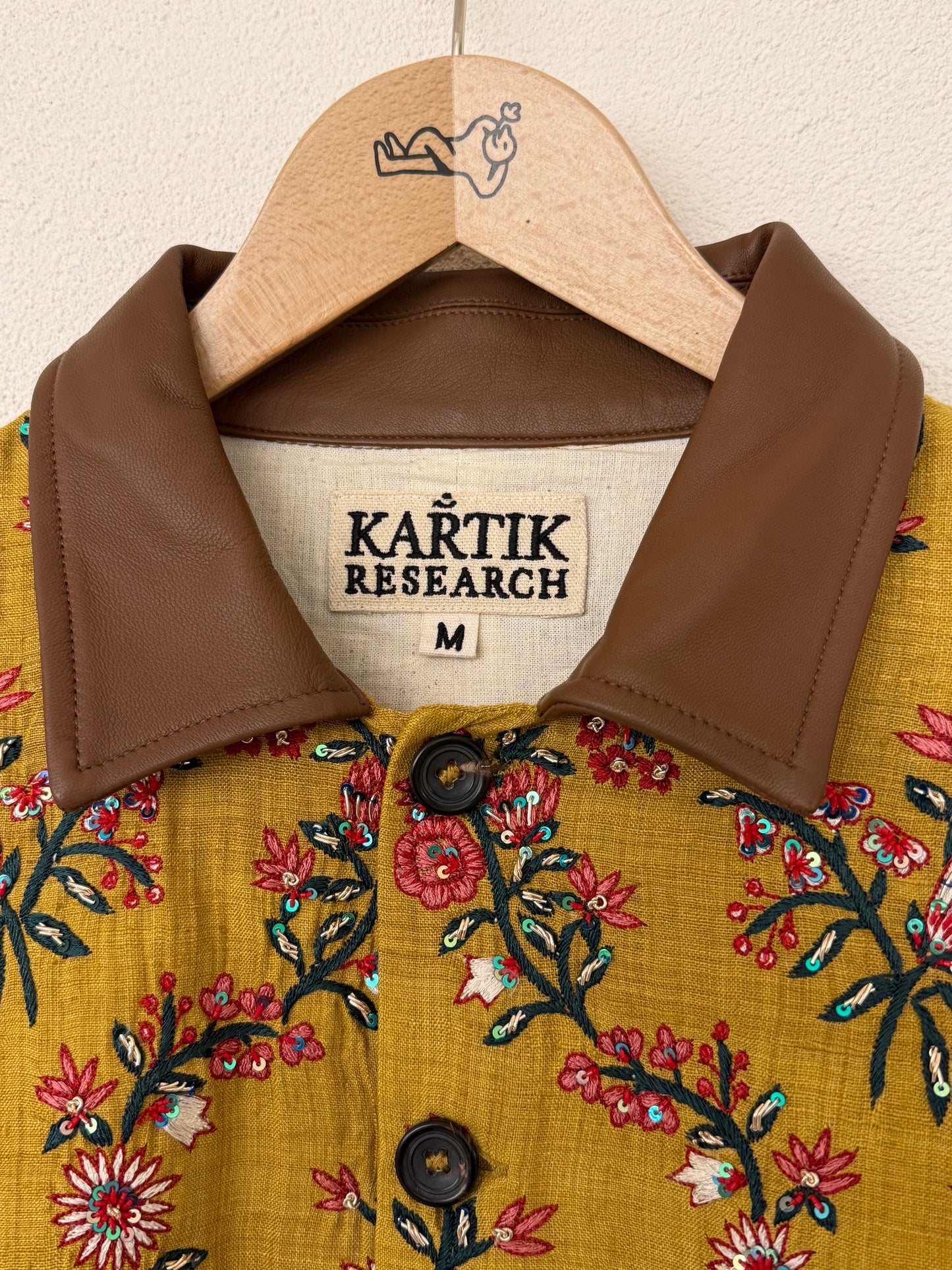 KARTIK RESEARCH CHINTZ EMBROIDERED SILK CHORE JACKET
