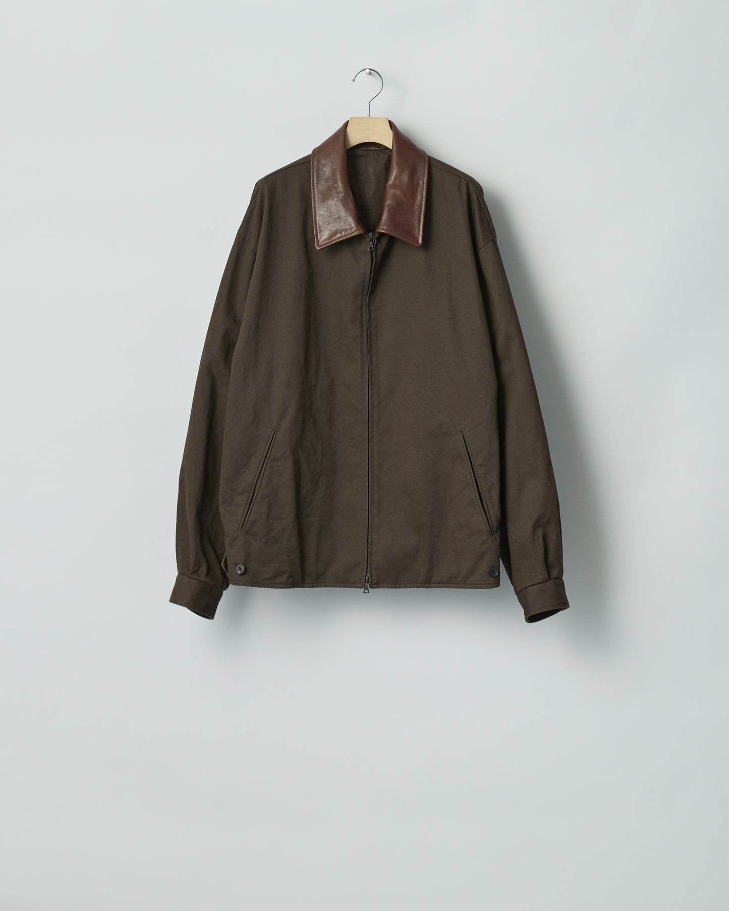 ssstein SULFUR DYED BRUSHED CHINO ZIP JACKET