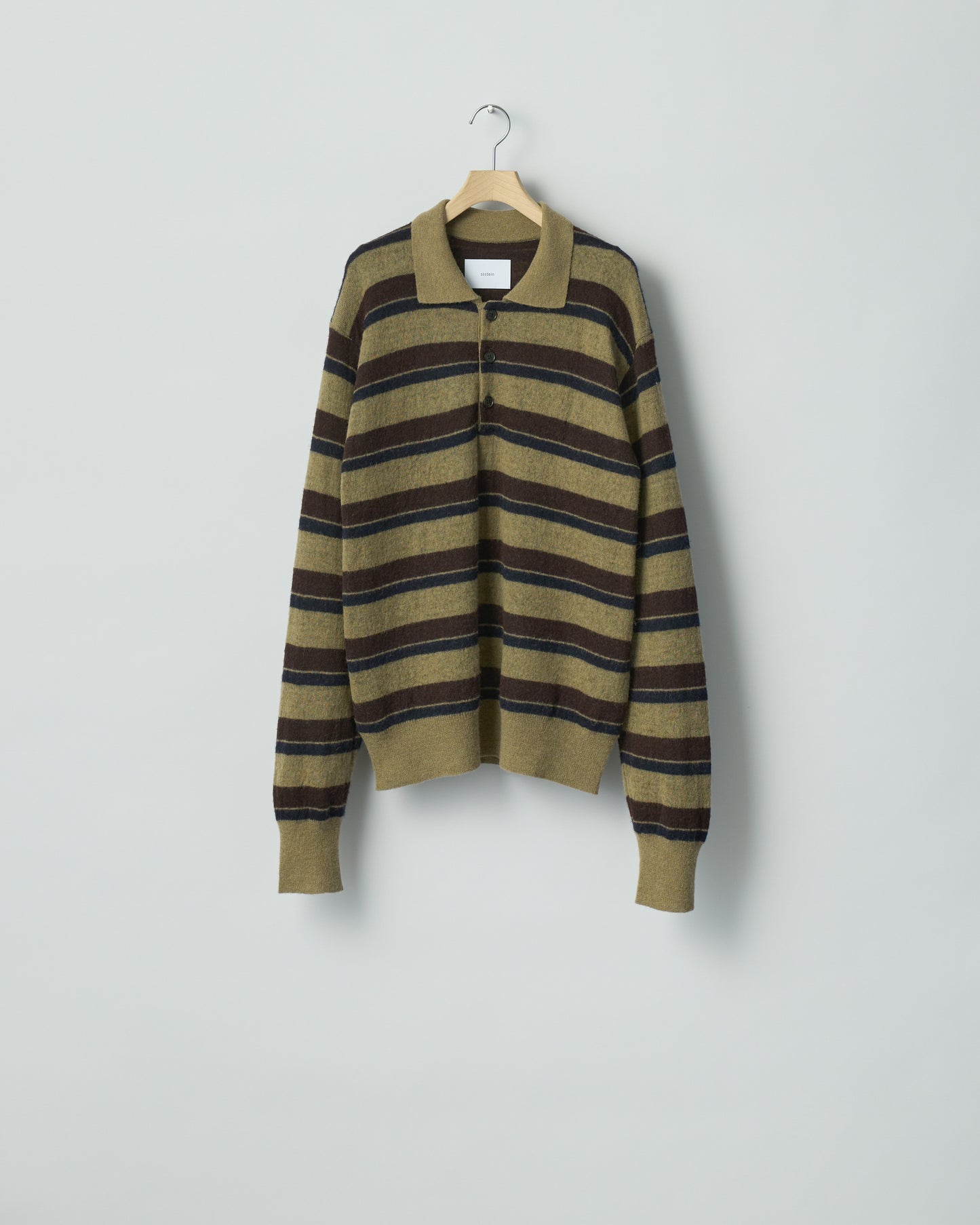 ssstein W/AL/NY KNIT STRIPE POLO LS