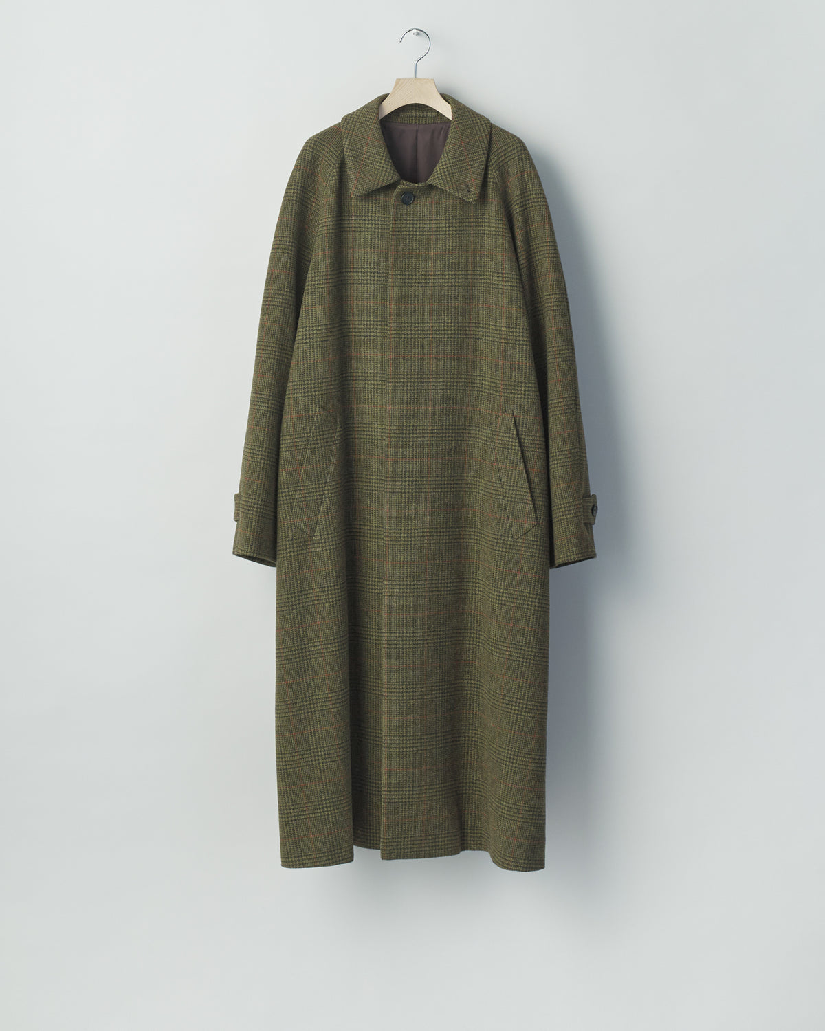 ssstein BRITISH TWEED RAGLAN SLEEVE BALMACAAN COAT