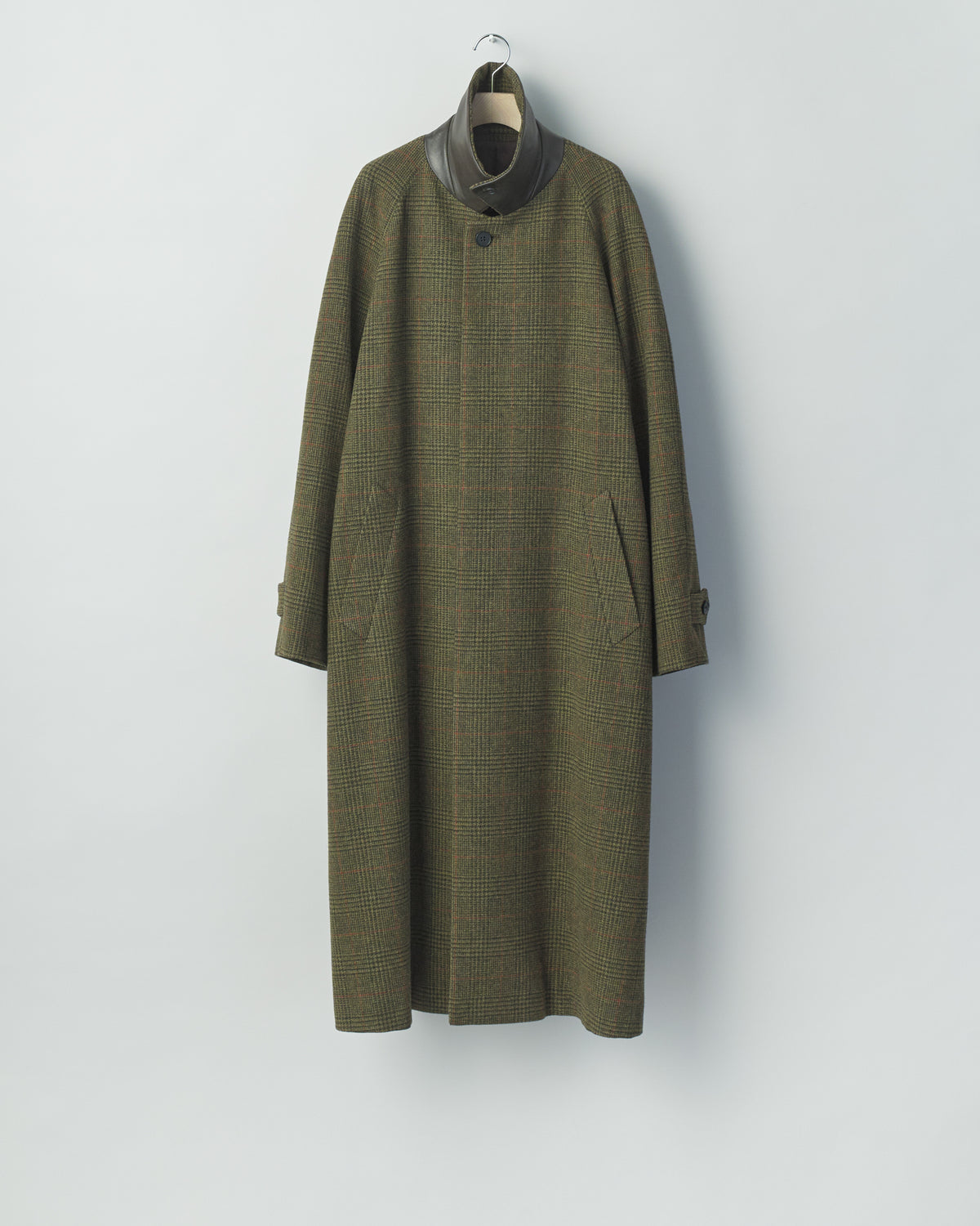 ssstein BRITISH TWEED RAGLAN SLEEVE BALMACAAN COAT