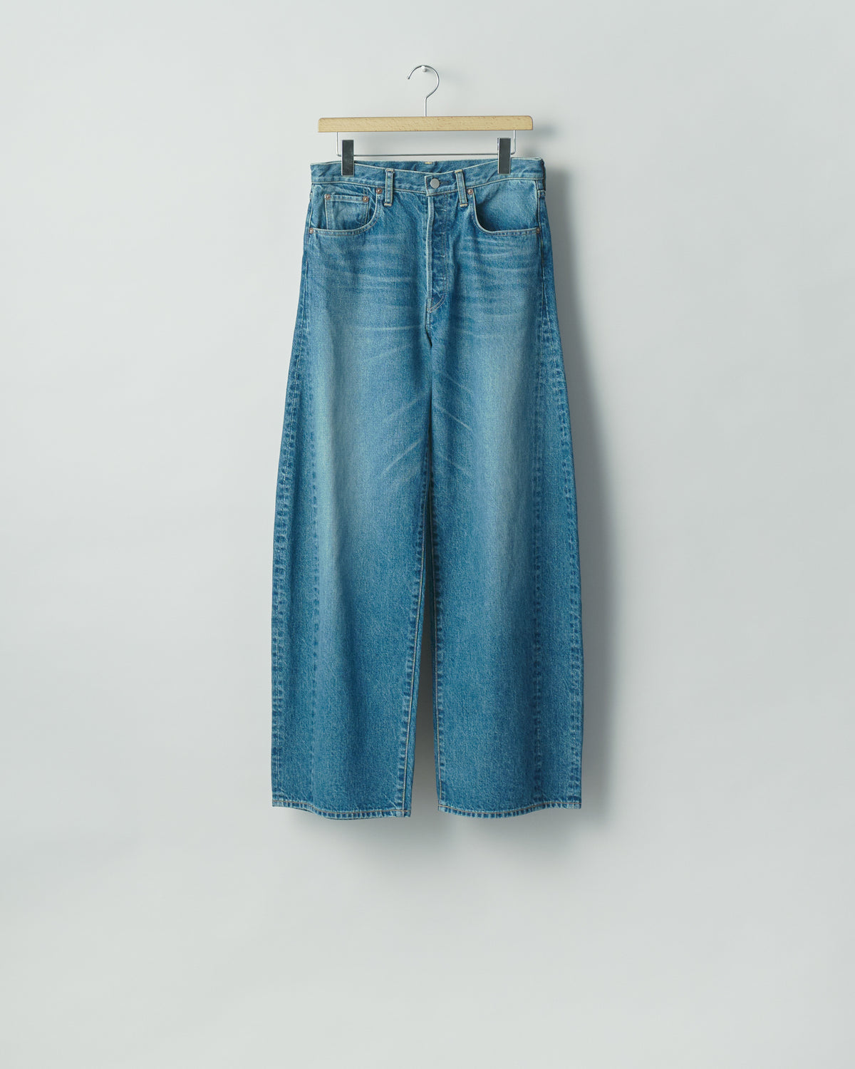 ssstein DEFORMATION WIDE INDIGO DENIM PANTS