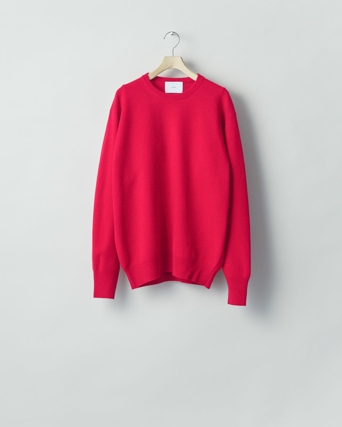 ssstein RED EXTRA FINE WOOL KNIT CREW NECK LS