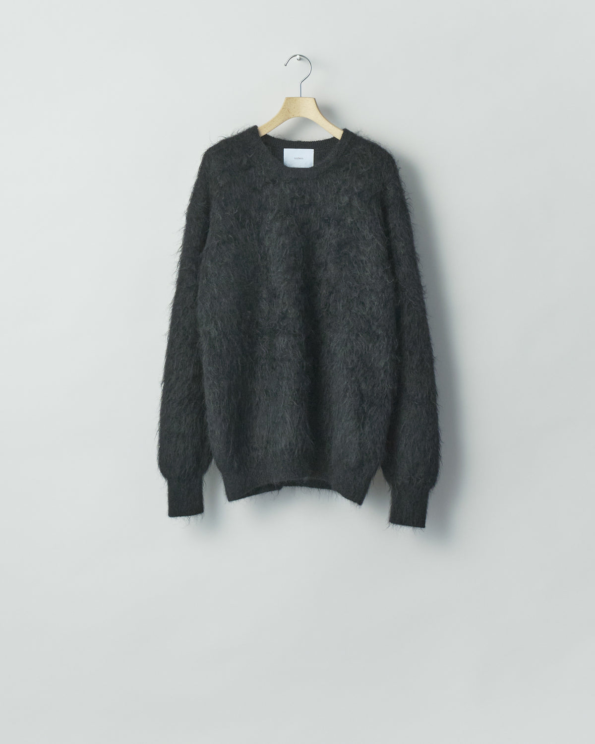 ssstein BLACK KID MOHAIR KNIT CREW NECK LS