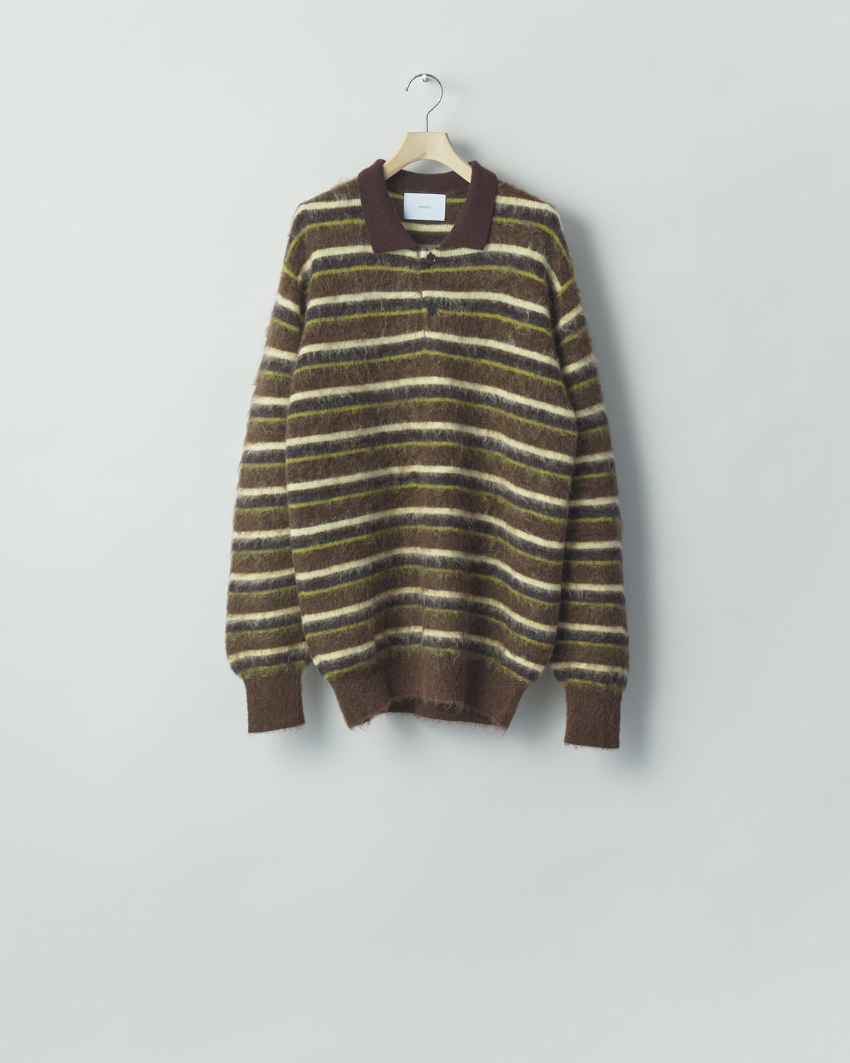 ssstein KID MOHAIR RIBBED KNIT POLO LS